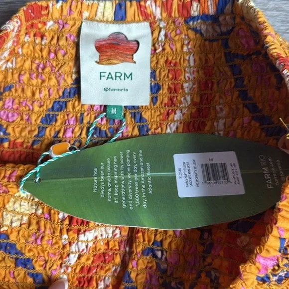 NEW Farm Rio Palms Party Smocked Mini Skirt Medium